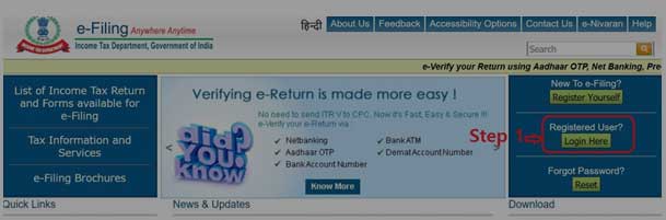 Income Tax Registered User Login