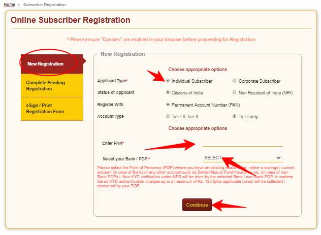 NPS Account Online Application