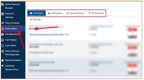LIC Policy Status Online