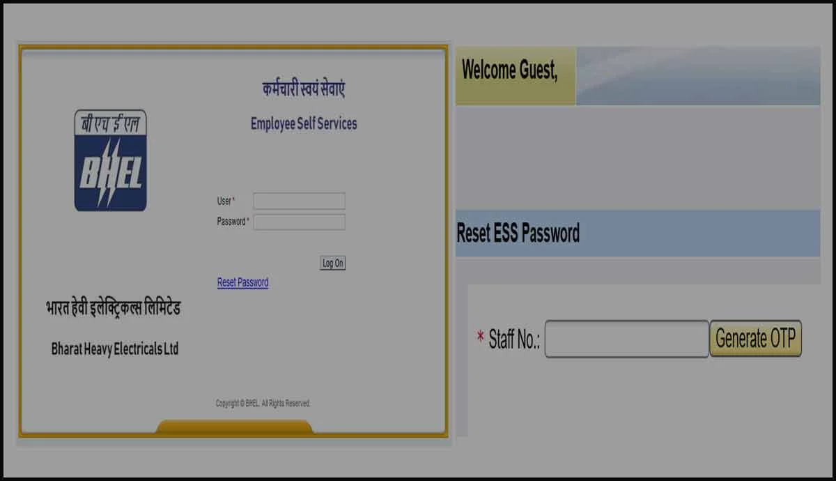 Reset BHEL ESS Portal Password