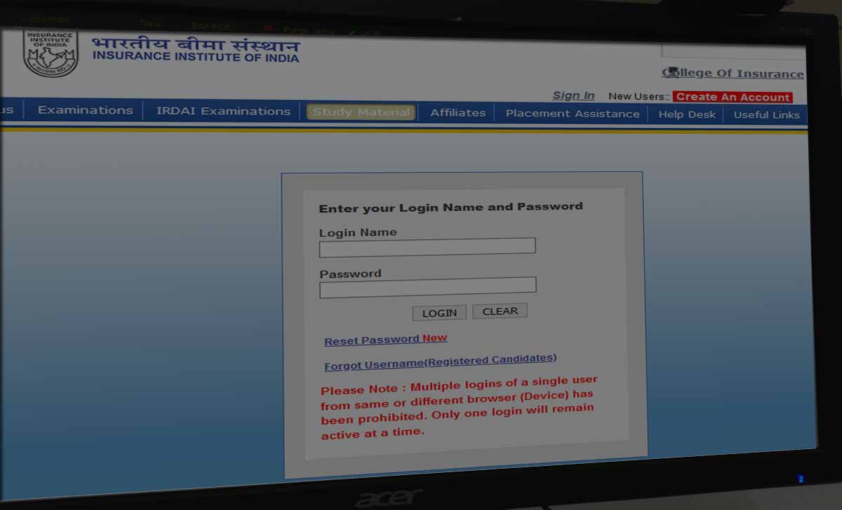 Insurance Institute Registration & Login