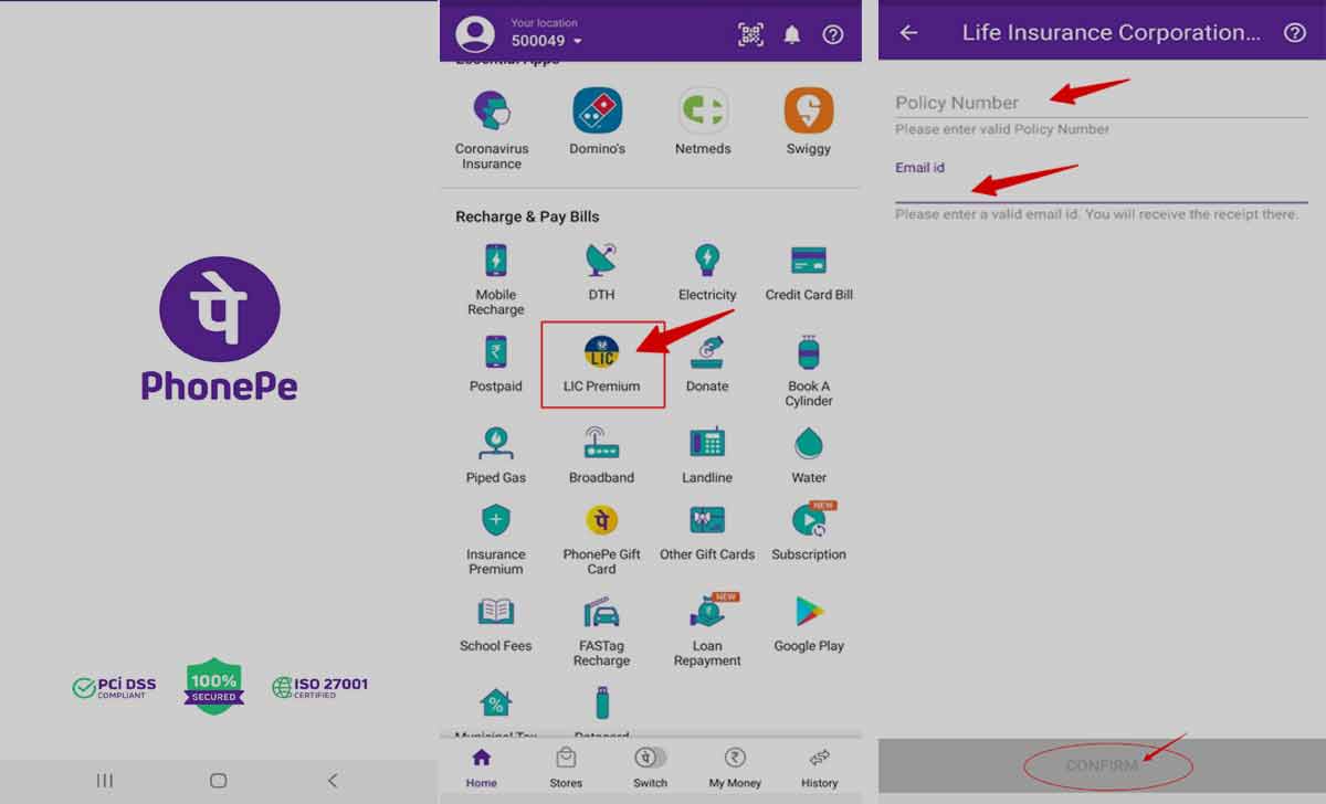 LIC Premium Payment Online Phonepe
