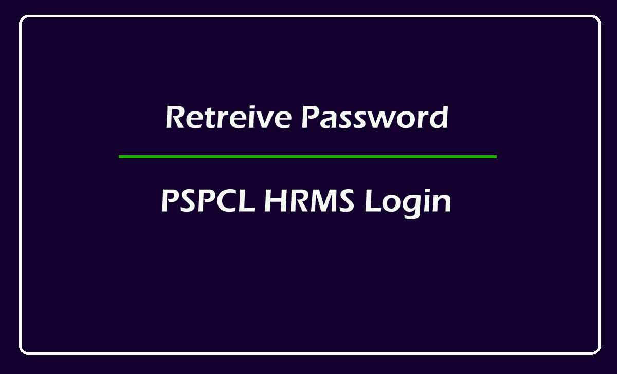 Reset PSPCL HRMS Login Password