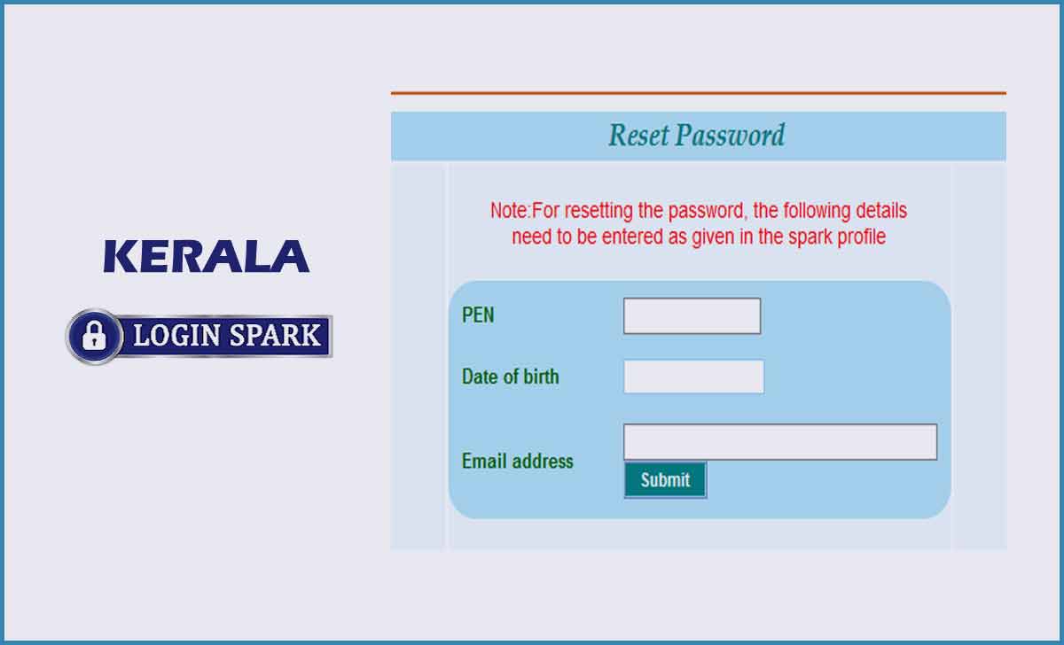 Kerala Spark Login Portal Forgot Password Reset