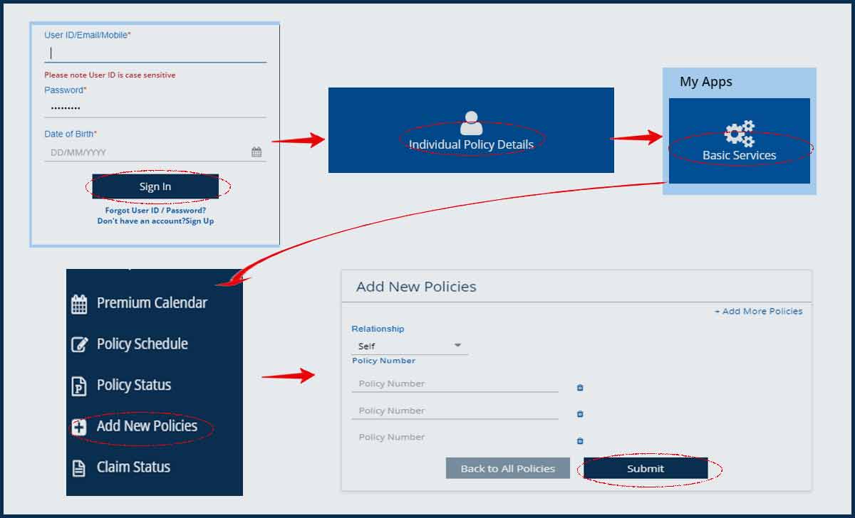 Add Multiple Insurance Policies in LIC Login