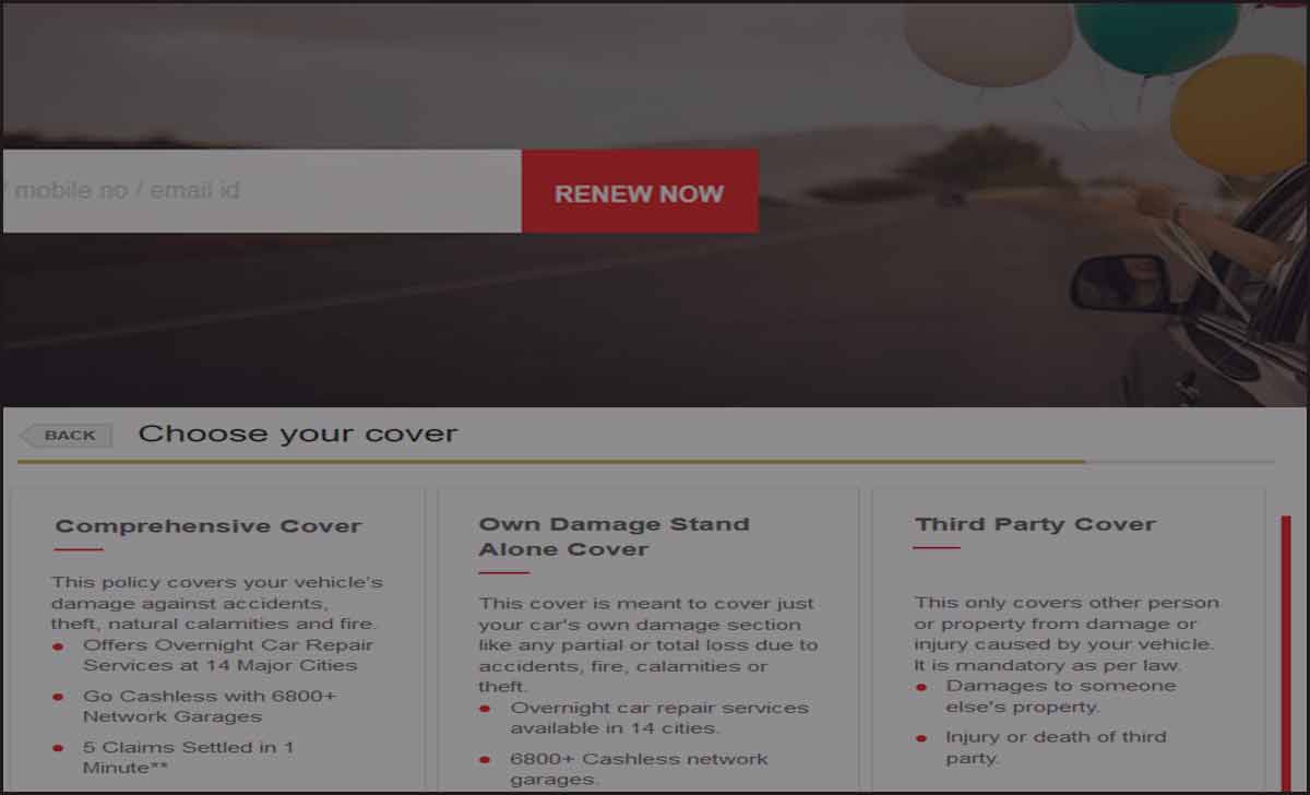 HDFC Car Insurance Renewal Online