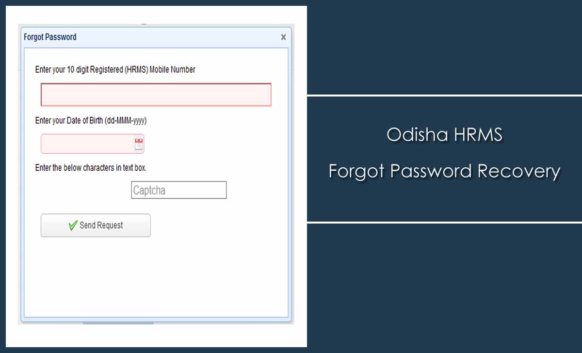 HRMS Odisha Forgot Password Reset