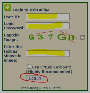 PSB Net Banking Login
