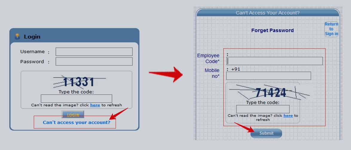 Chandigarh Employee Login Forgot Password