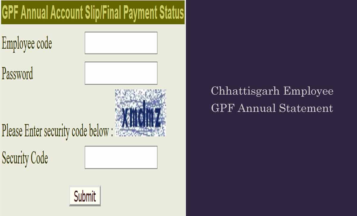 Chhattisgarh GPF Slip