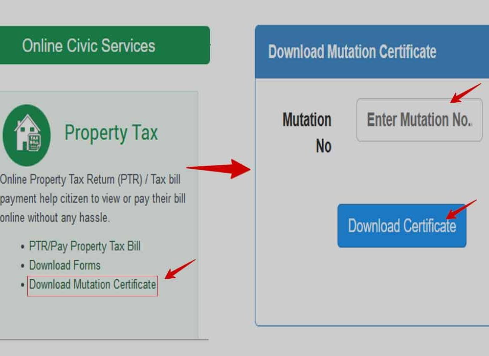 Delhi property mutation certificate download online