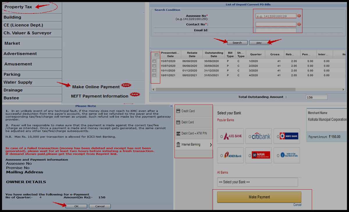 Kolkata Property Tax Online Payment Process