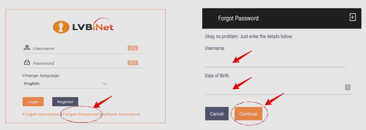 LVB Forgot Password Net Banking Login