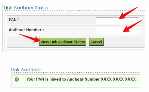 e Filing Aadhaar Link PAN Card Status