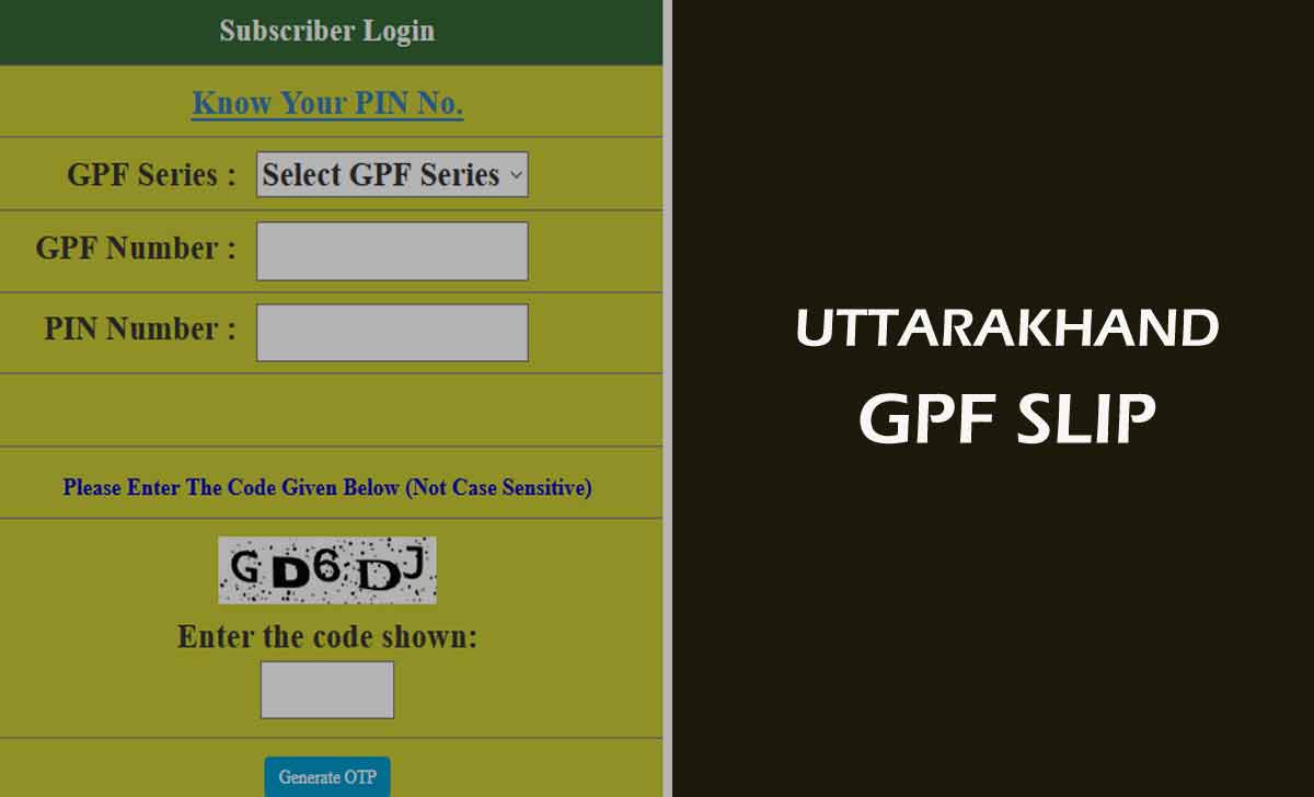Uttarakhand GPF Slip Online