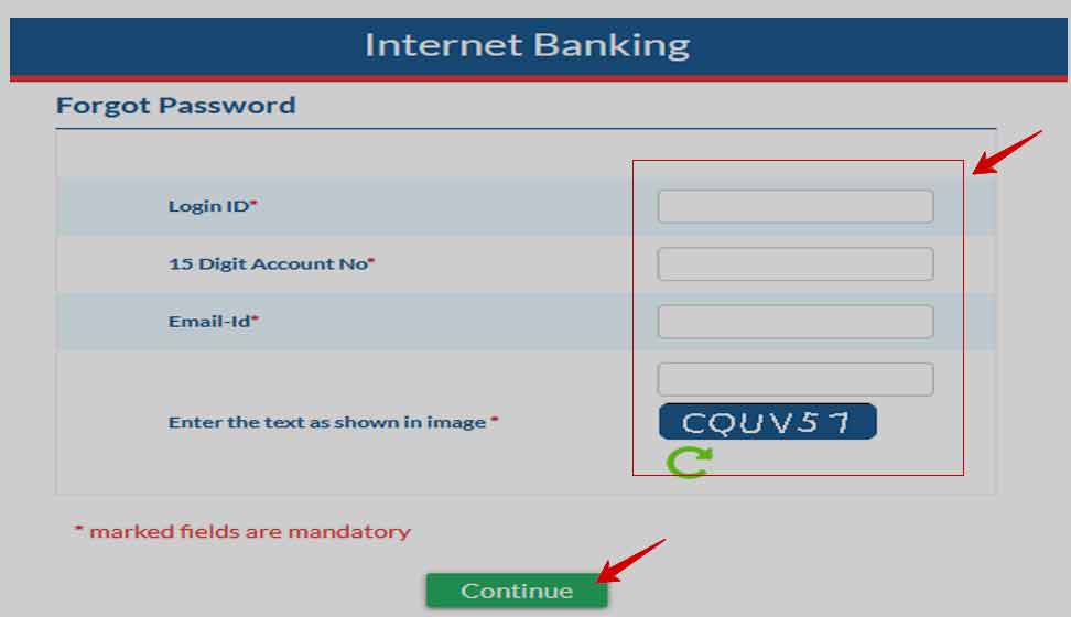IOB Net Banking Forgot Password Reset