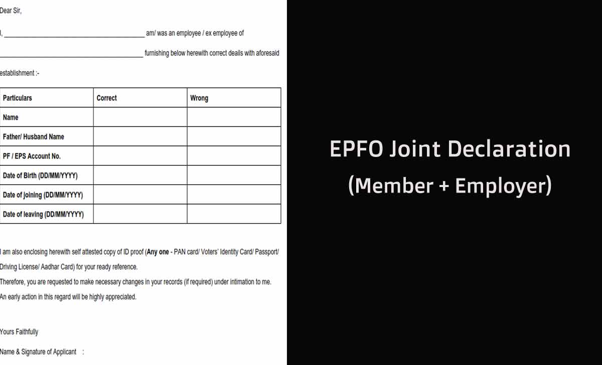 Joint Declaration Form