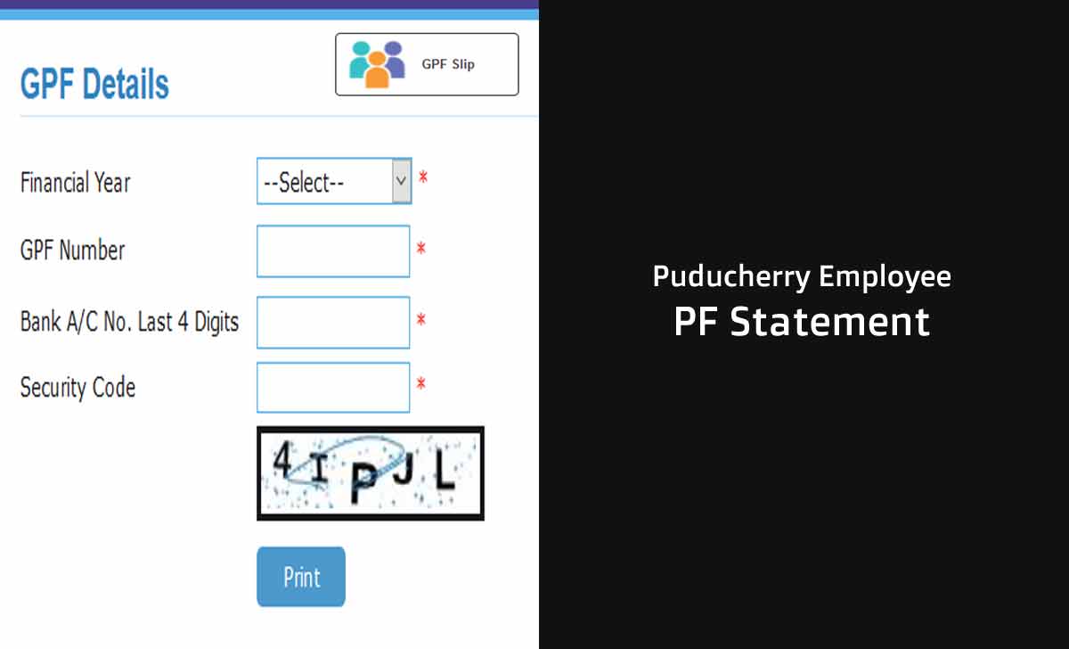 Puducherry GPF Slip