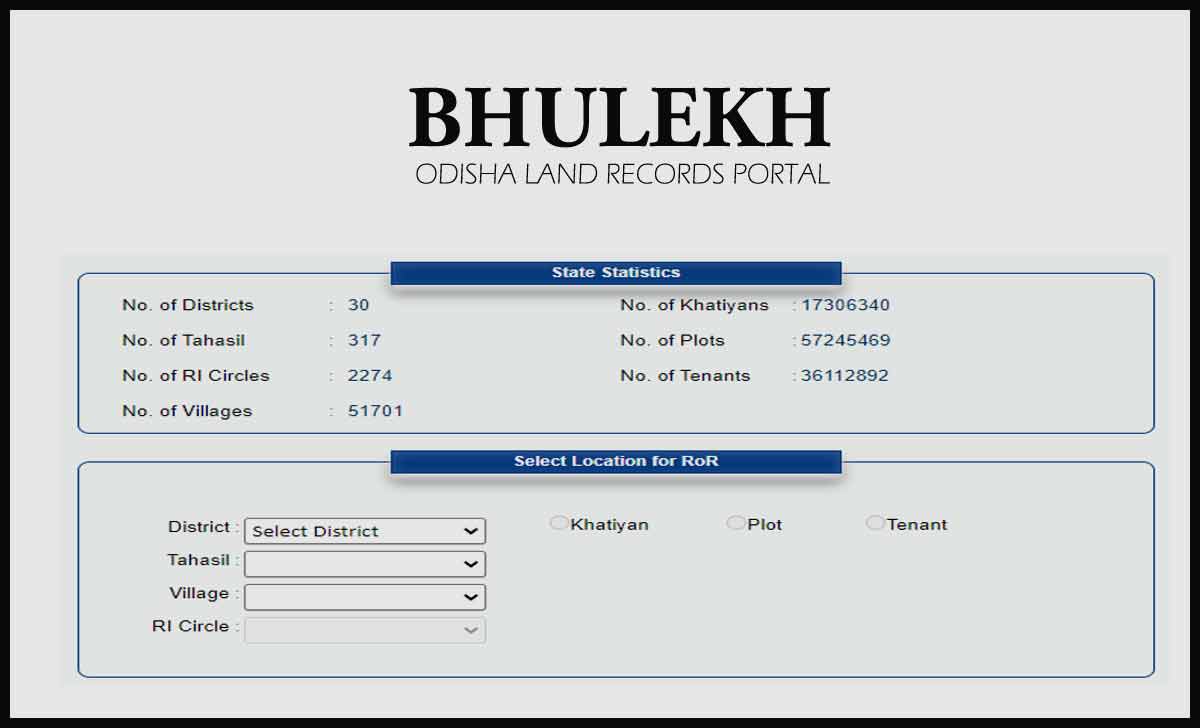 bhulekh land records web portal of orissa