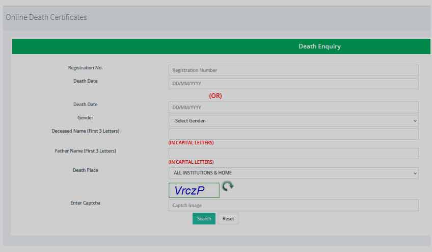 NDMC Death Certificate Online