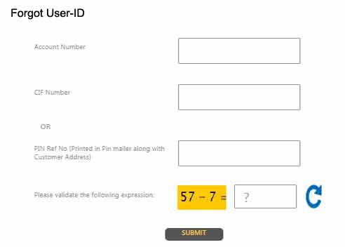 Indian Bank Forgot User ID Reset