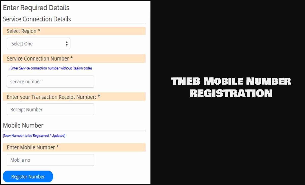 TNEB Mobile Number Registration