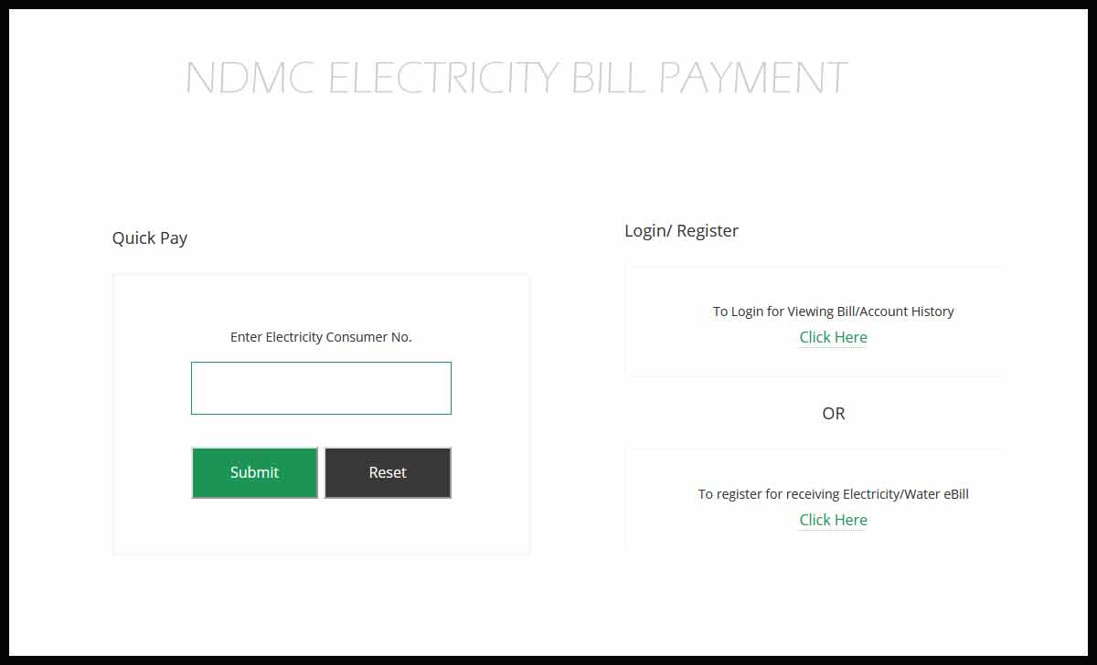 NDMC Electricity Bill