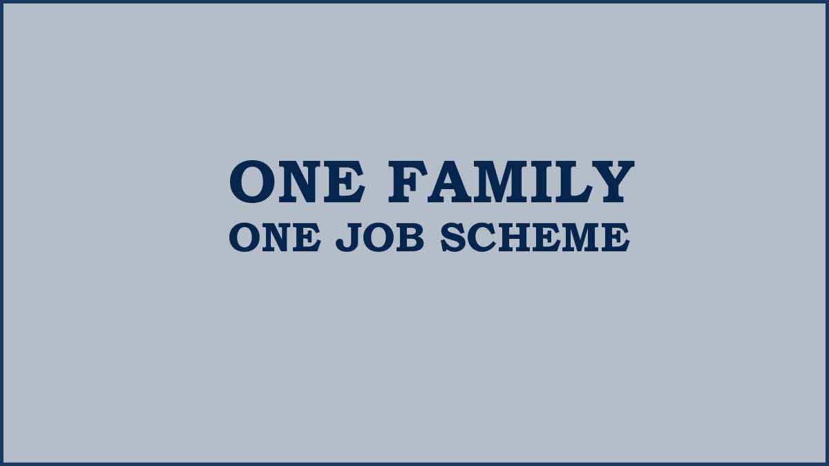 One Family One Job Scheme