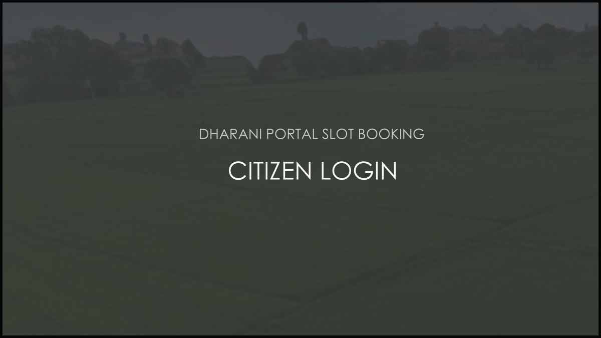 Dharani Portal Slot Booking