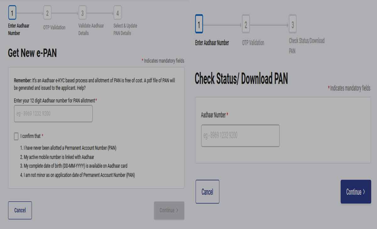 E PAN Card Download