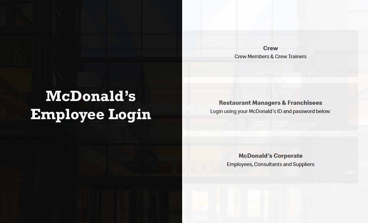 McDonalds employee portal