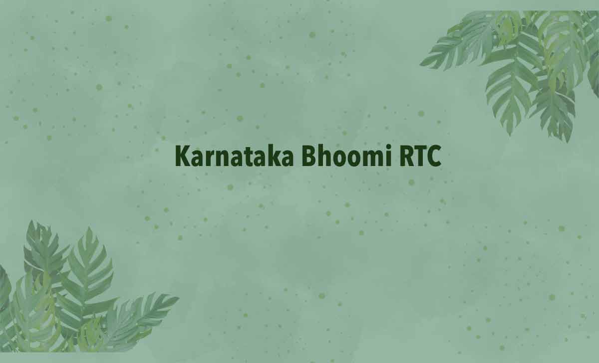 Karnataka Bhoomi RTC