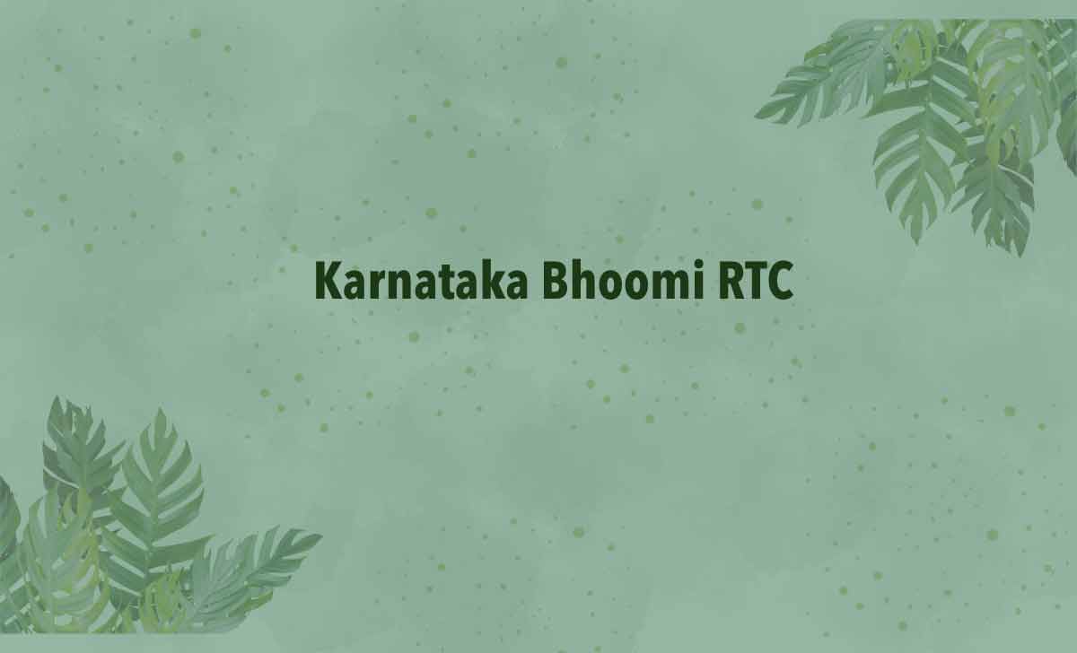 Bhoomi RTC Login