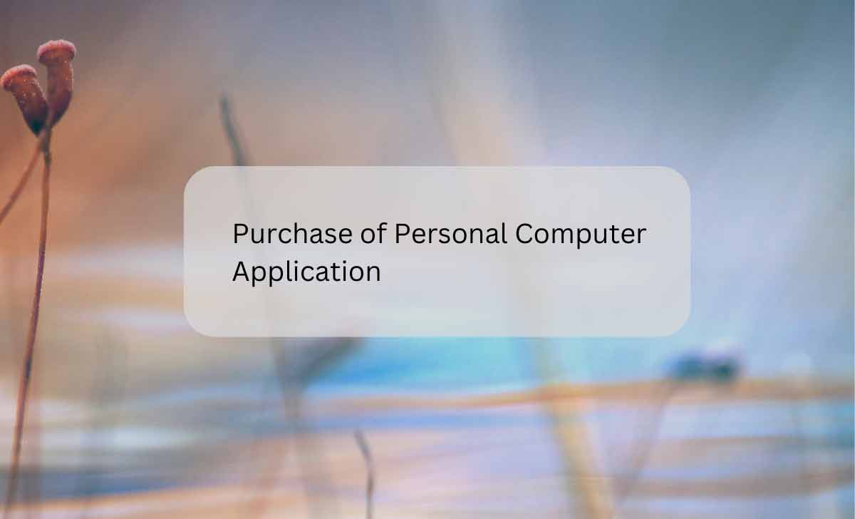 purchase of personal comput
